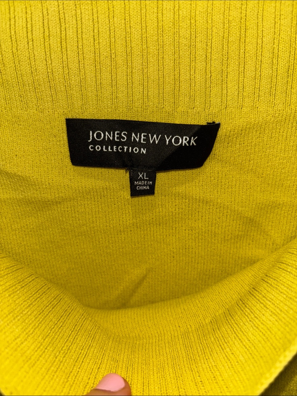 Jones New York Yellow Ribbed Square-Neck Tank - Picture 3 of 5